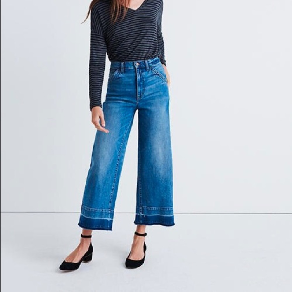 Madewell crop wide leg jean- drop hem edition